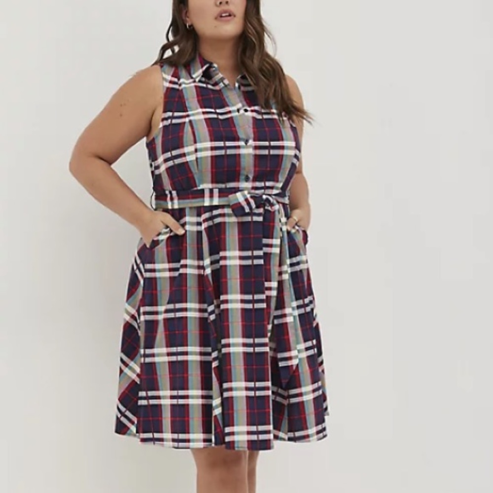 TORRID COLLARED SHIRT DRESS - POPLIN PLAID